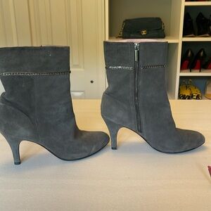 Grey suede booties